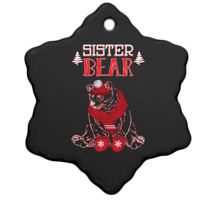 Sister Bear Christmas Santa Family Matching Pajamas Ceramic Star Ornament