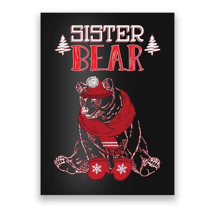 Sister Bear Christmas Santa Family Matching Pajamas Poster