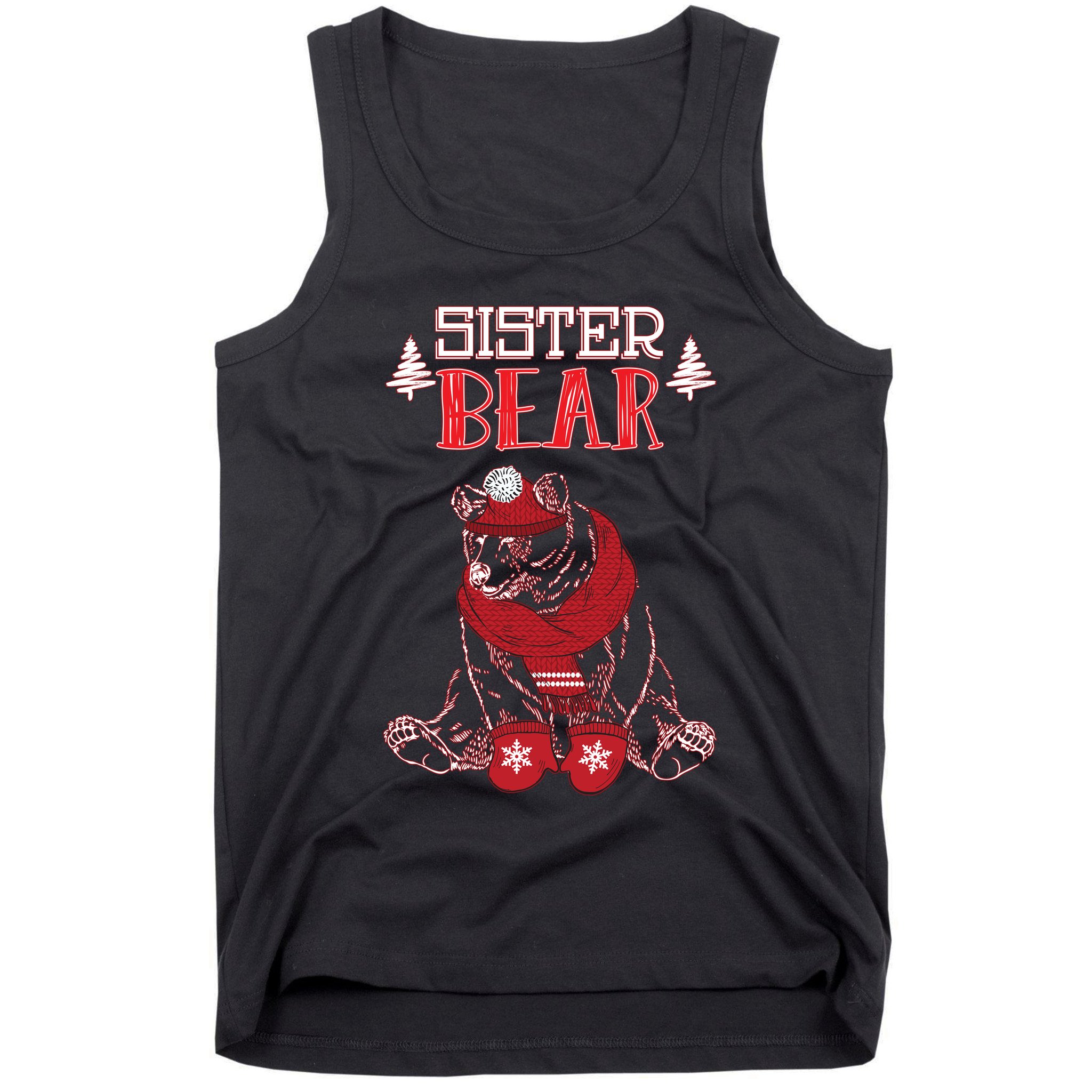 Sister Bear Christmas Santa Family Matching Pajamas Tank Top