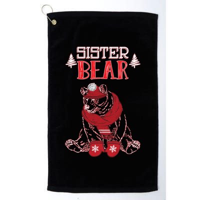 Sister Bear Christmas Santa Family Matching Pajamas Golf Towel