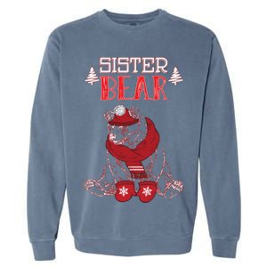 Sister Bear Christmas Santa Family Matching Pajamas Garment-Dyed Sweatshirt