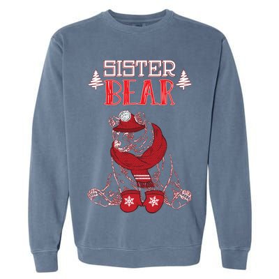 Sister Bear Christmas Santa Family Matching Pajamas Garment-Dyed Sweatshirt