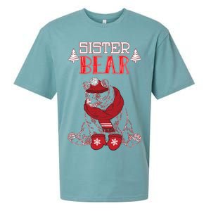 Sister Bear Christmas Santa Family Matching Pajamas Sueded Cloud Jersey T-Shirt