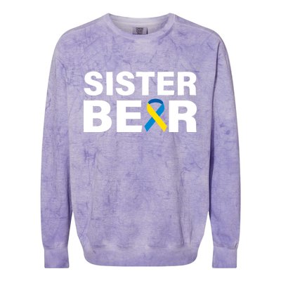 Sister Bear Down Syndrome Awareness Colorblast Crewneck Sweatshirt