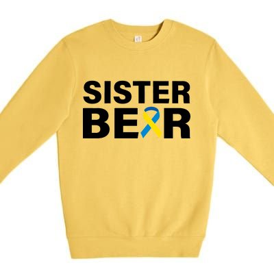 Sister Bear Down Syndrome Awareness Premium Crewneck Sweatshirt