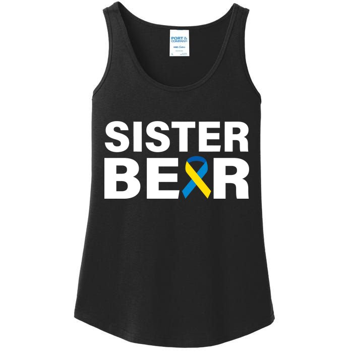 Sister Bear Down Syndrome Awareness Ladies Essential Tank