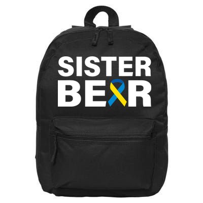 Sister Bear Down Syndrome Awareness 16 in Basic Backpack