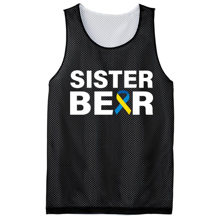 Sister Bear Down Syndrome Awareness Mesh Reversible Basketball Jersey Tank