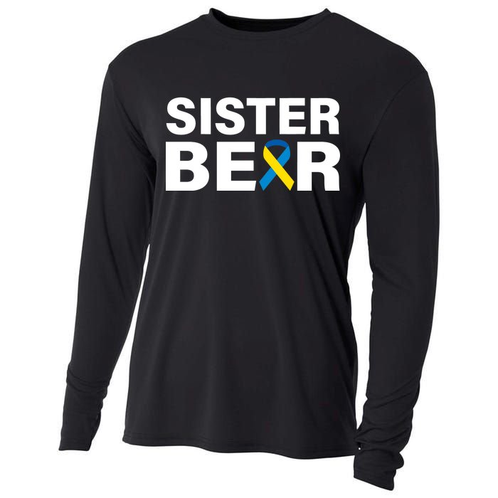 Sister Bear Down Syndrome Awareness Cooling Performance Long Sleeve Crew