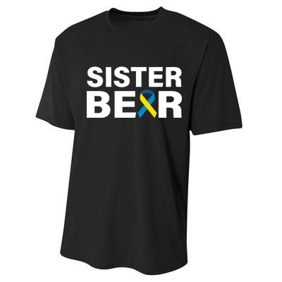 Sister Bear Down Syndrome Awareness Performance Sprint T-Shirt