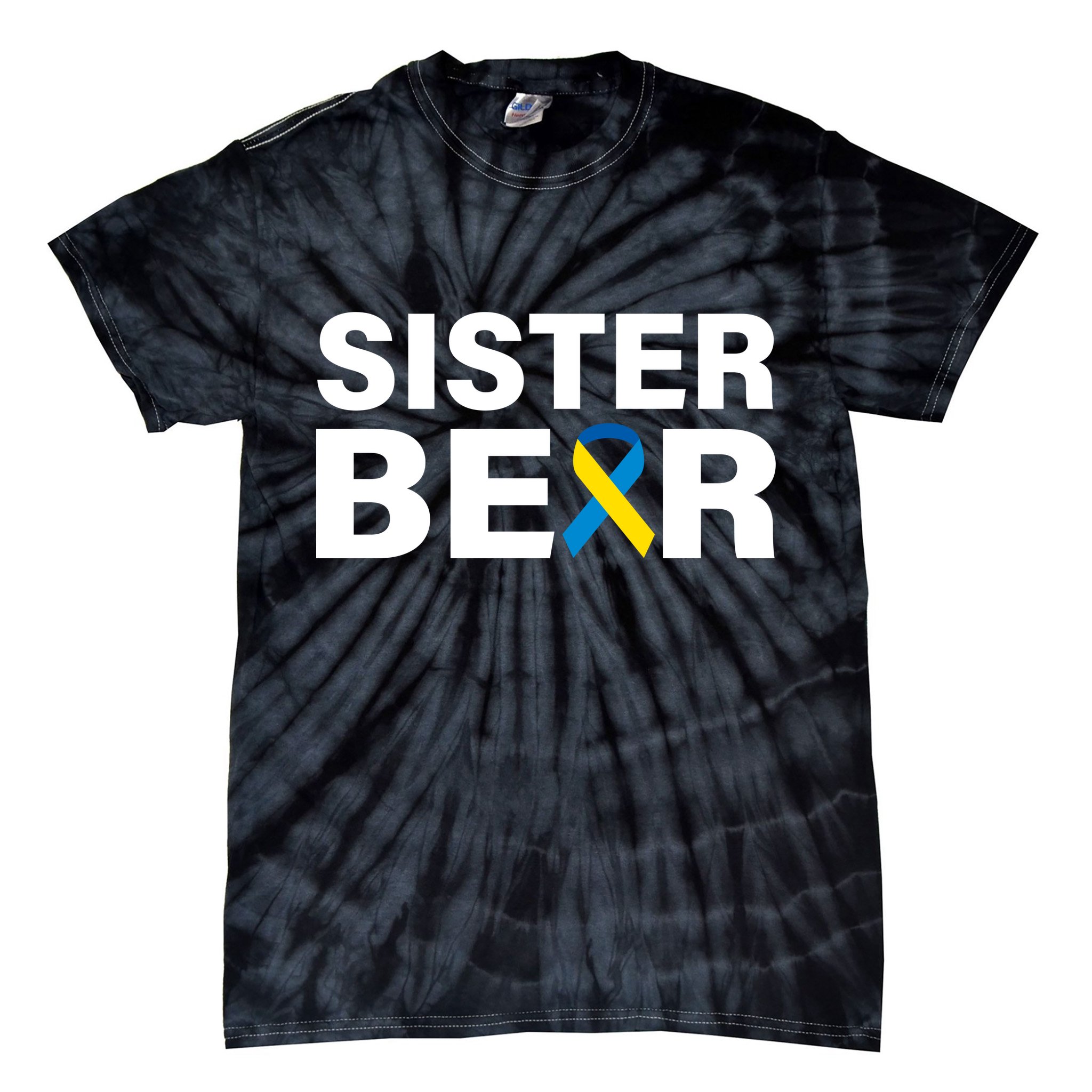 Sister Bear Down Syndrome Awareness Tie-Dye T-Shirt