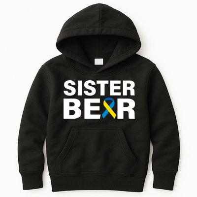 Sister Bear Down Syndrome Awareness Kids Hoodie