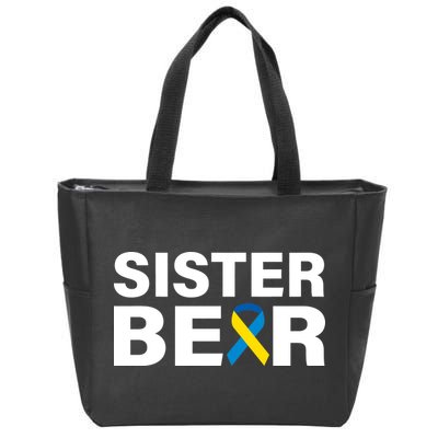Sister Bear Down Syndrome Awareness Zip Tote Bag
