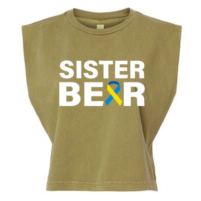 Sister Bear Down Syndrome Awareness Garment-Dyed Women's Muscle Tee