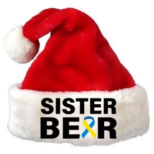 Sister Bear Down Syndrome Awareness Premium Christmas Santa Hat