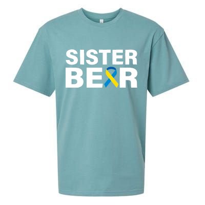 Sister Bear Down Syndrome Awareness Sueded Cloud Jersey T-Shirt