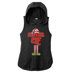 Sister Elf Christmas Ladies PosiCharge Tri-Blend Wicking Draft Hoodie Tank