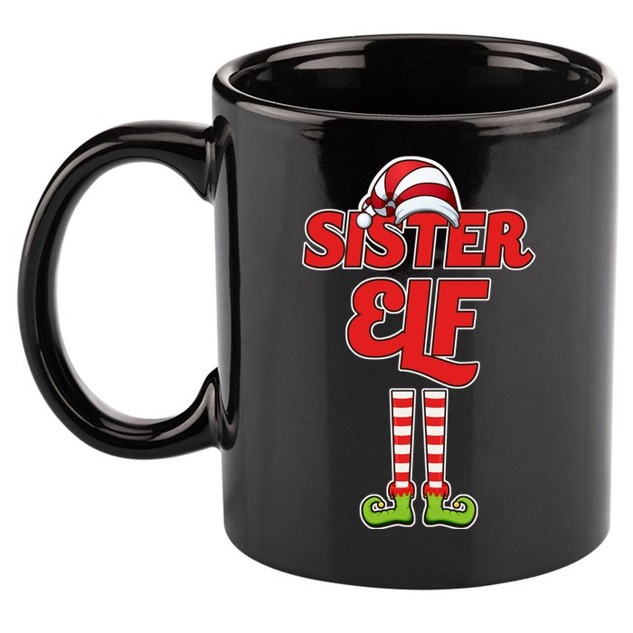 Sister Elf Christmas 11oz C Handle Ceramic Mug