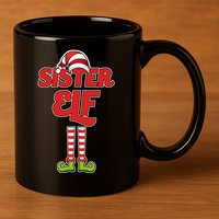 Sister Elf Christmas 11oz C Handle Ceramic Mug