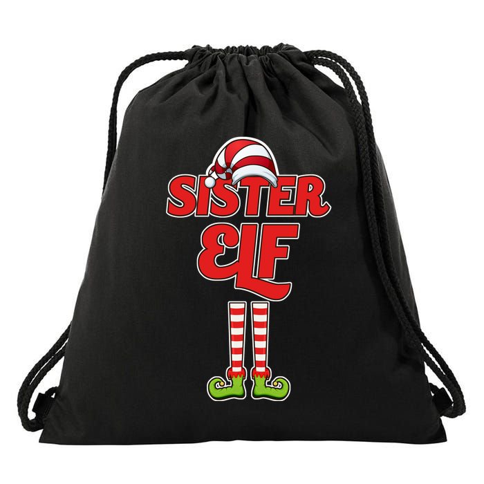 Sister Elf Christmas Drawstring Bag