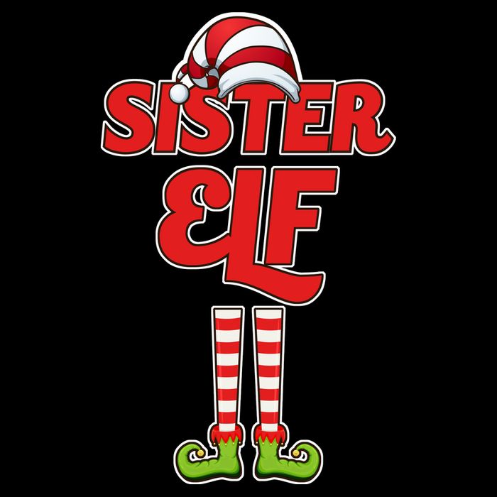 Sister Elf Christmas Drawstring Bag