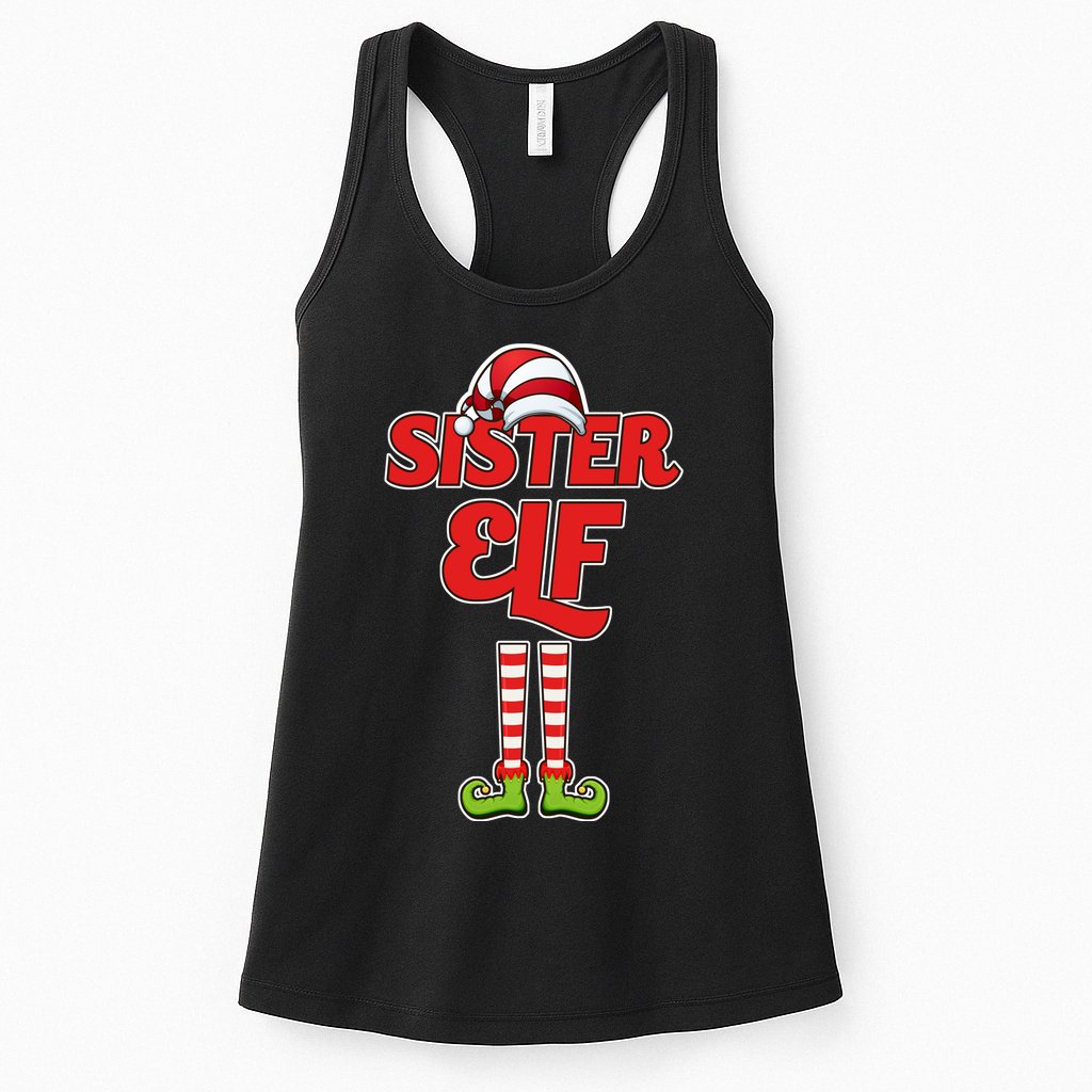 Sister Elf Christmas Womens Tank Top