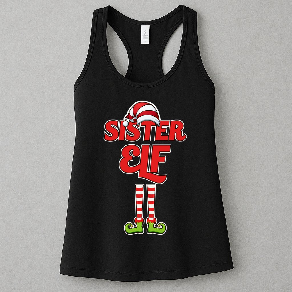Sister Elf Christmas Womens Tank Top