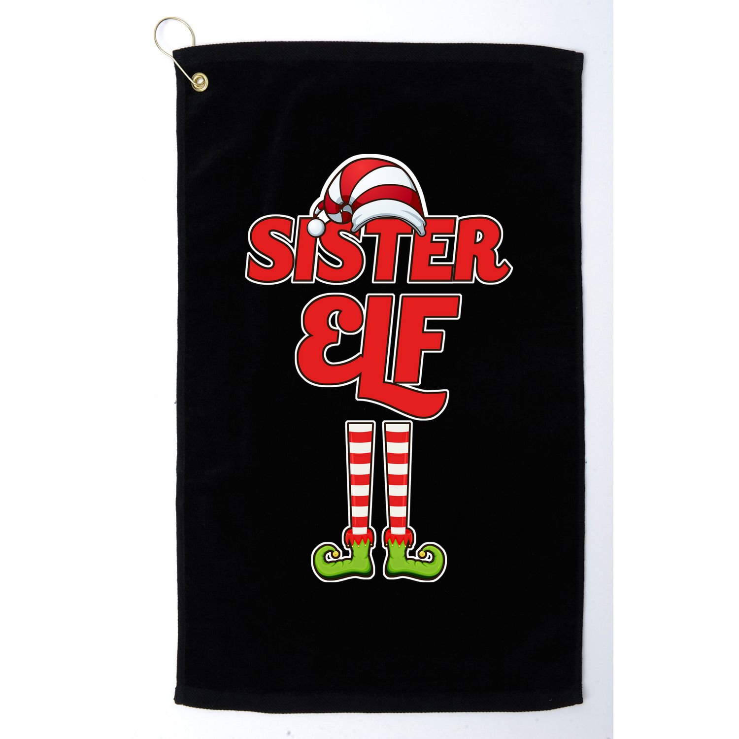 Sister Elf Christmas Golf Towel
