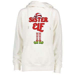 Sister Elf Christmas Womens Funnel Neck Pullover Hood