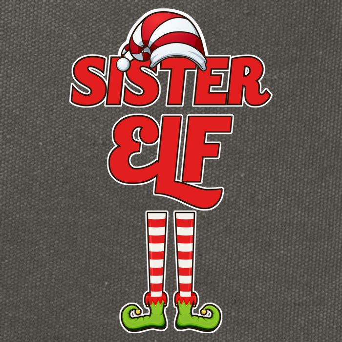 Sister Elf Christmas Cotton Canvas Backpack