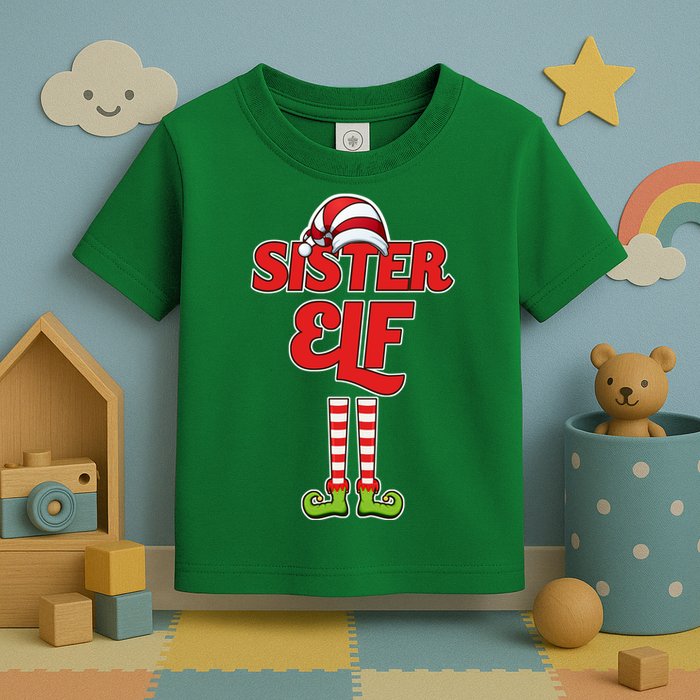 Sister Elf Christmas Toddler T-Shirt