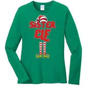 Sister Elf Christmas Ladies Long Sleeve Shirt