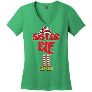 Sister Elf Christmas Women's V-Neck T-Shirt