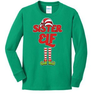 Sister Elf Christmas Kids Long Sleeve Shirt