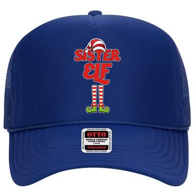 Sister Elf Christmas High Crown Mesh Back Trucker Hat