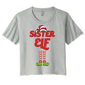 Sister Elf Christmas Women's Crop Top Tee