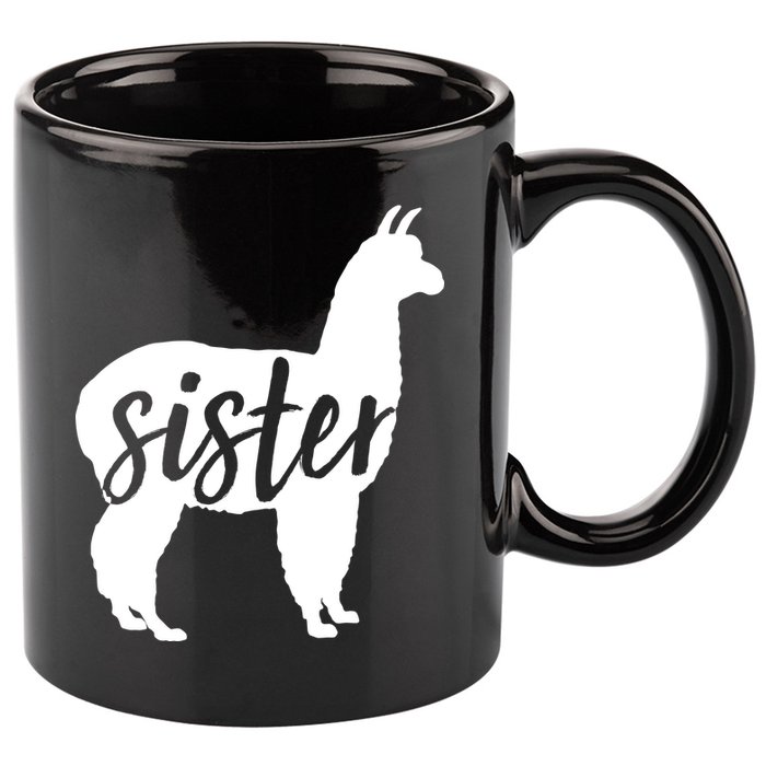 Sister Lama 11oz C Handle Ceramic Mug