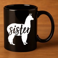 Sister Lama 11oz C Handle Ceramic Mug