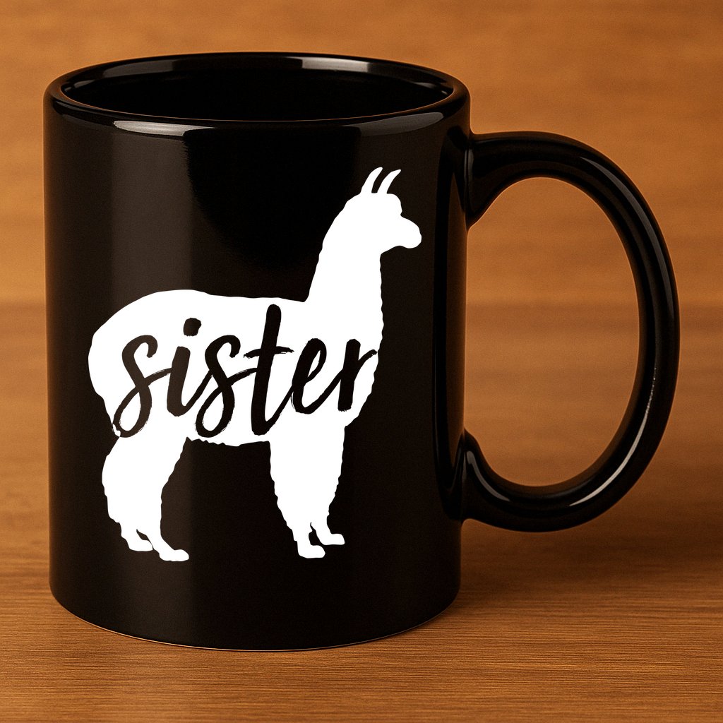 Sister Lama 11oz C Handle Ceramic Mug