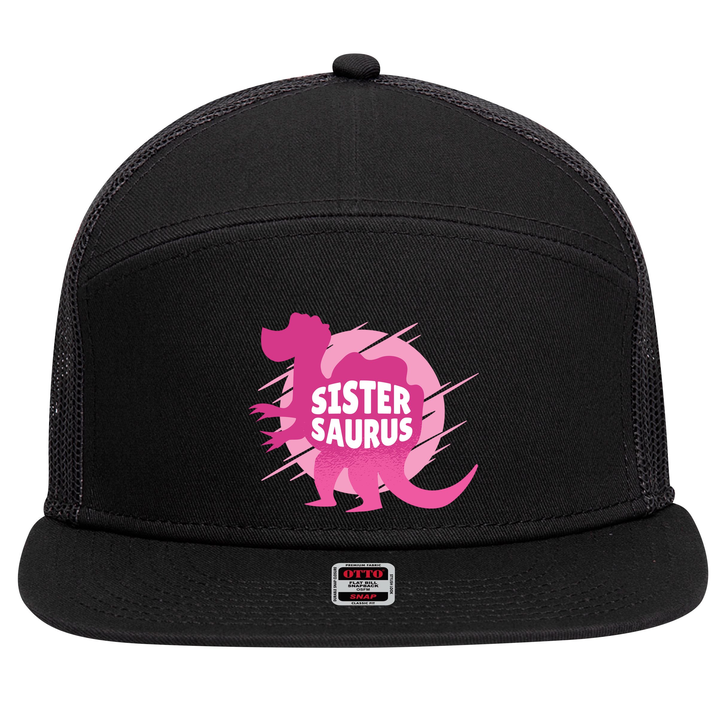Sister Saurus 7 Panel Mesh Trucker Snapback Hat