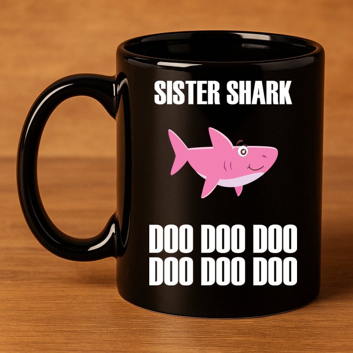 Sister Shark Doo 11oz C Handle Ceramic Mug