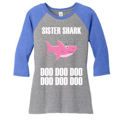 Sister Shark Doo Women's Tri-Blend 3/4-Sleeve Raglan Shirt