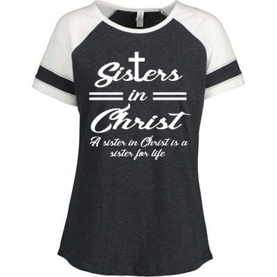 Sisters In Christ Sister For Life Enza Ladies Jersey Colorblock Tee