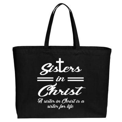 Sisters In Christ Sister For Life Cotton Canvas Jumbo Tote