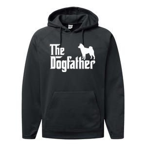 Shiba Inu The Dogfather Dog Dad Papa Performance Fleece Hoodie