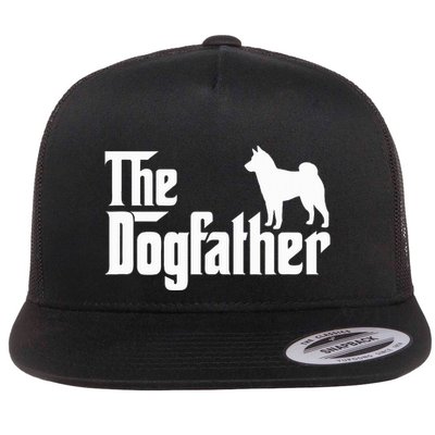 Shiba Inu The Dogfather Dog Dad Papa Flat Bill Trucker Hat