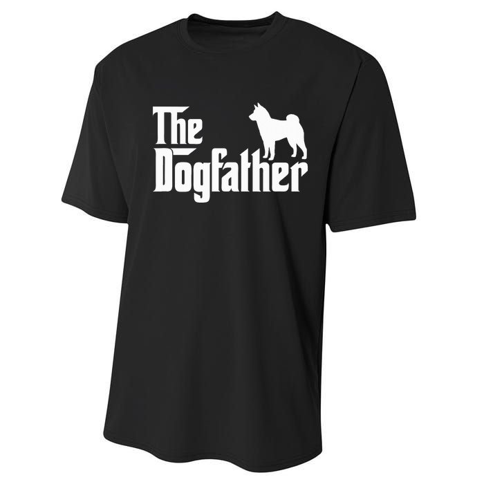 Shiba Inu The Dogfather Dog Dad Papa Performance Sprint T-Shirt