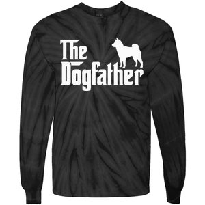 Shiba Inu The Dogfather Dog Dad Papa Tie-Dye Long Sleeve Shirt