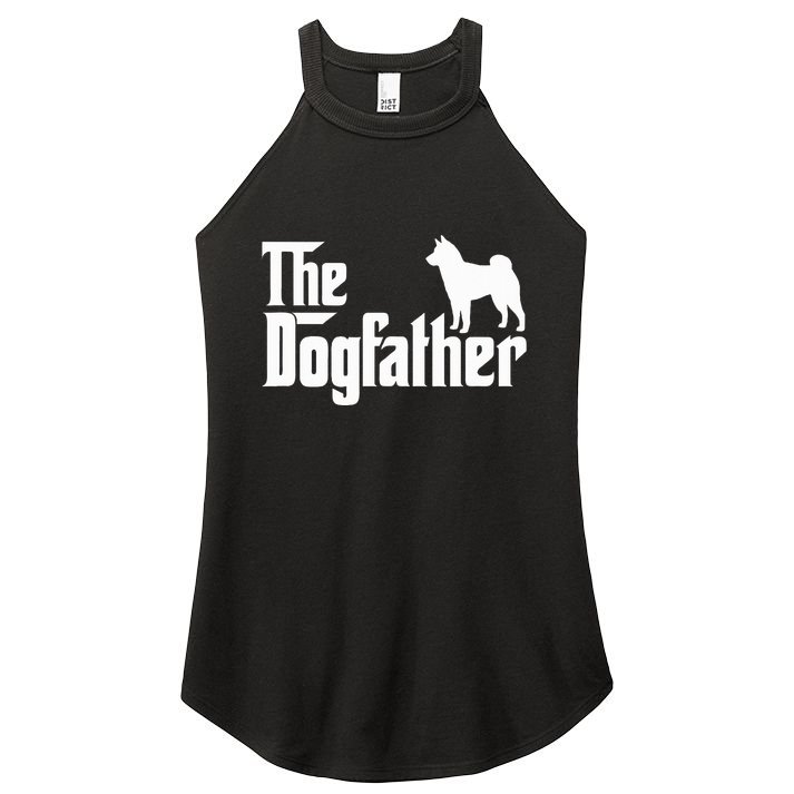 Shiba Inu The Dogfather Dog Dad Papa Women's Perfect Tri Rocker Tank
