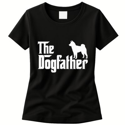 Shiba Inu The Dogfather Dog Dad Papa Womens T-Shirt